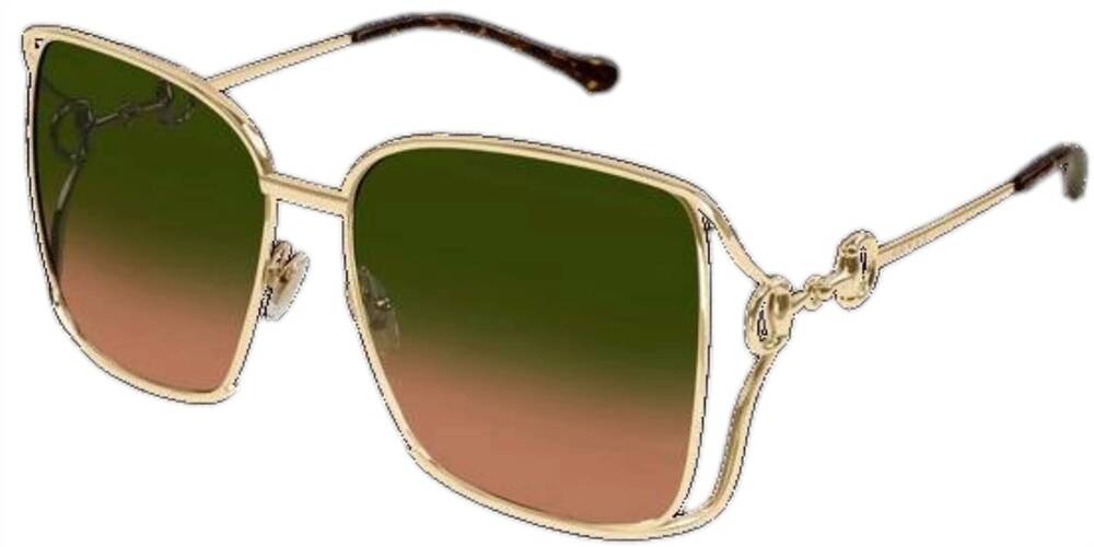 NEW GUCCI women's gg1020s oversized square sunglasses in gold - gradient brown -